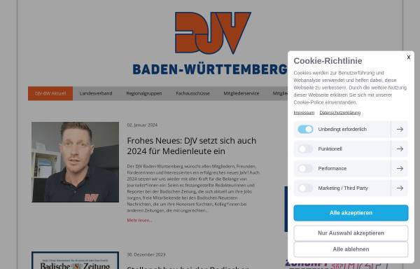 Vorschau von www.djv-bawue.de, Deutscher Journalisten-Verband - Landesverband Baden-Württemberg