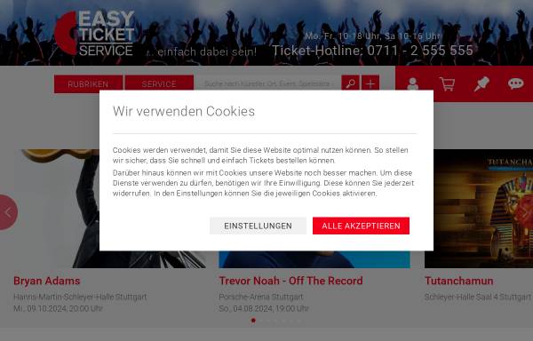 Vorschau von www.easyticket.de, Easy Ticket Service