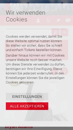 Vorschau der mobilen Webseite www.easyticket.de, Easy Ticket Service