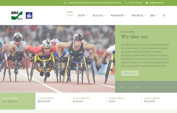Vorschau von www.bbsbaden.de, Badischer Behinderten- und Rehabilitationssportverband e. V.