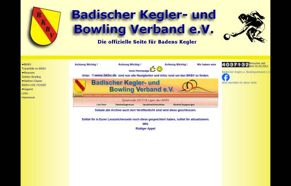 Vorschau von www.bkv-sandhausen.de, Badischer Kegler- und Bowlingverband e.V.