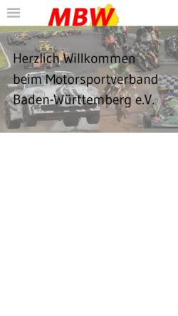 Vorschau der mobilen Webseite www.motorsportverband-bw.de, Motorsportverband Baden-Württemberg e. V.