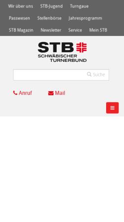 Vorschau der mobilen Webseite www.stb.de, Schwäbischer Turnerbund e.V.