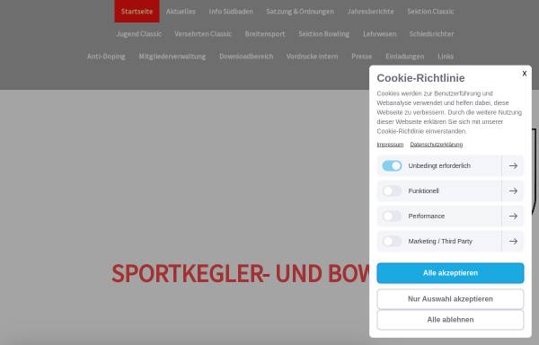 Vorschau von www.skvs.de, Sportkeglerverband Südbaden