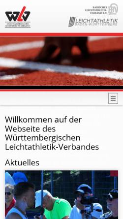 Vorschau der mobilen Webseite www.wlv-sport.de, Württembergischer Leichtathletikverband