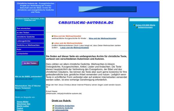 Vorschau von www.christliche-autoren.de, Christliche Autoren