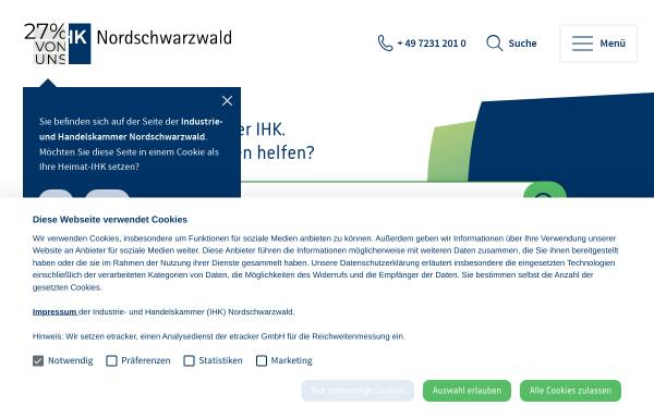 Vorschau von www.nordschwarzwald.ihk24.de, Industrie- und Handelskammer Nordschwarzwald