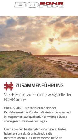 Vorschau der mobilen Webseite www.vdk-reiseservice.de, VdK-Reiseservice Rheinland Pfalz