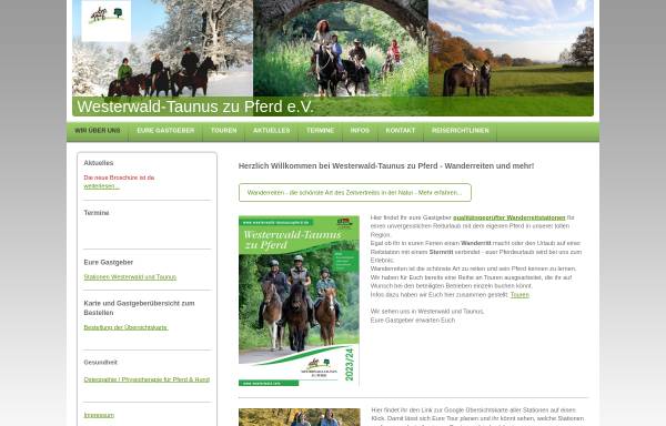 Vorschau von www.westerwaldzupferd.de, Wanderreiten im Taunus und Westerwald