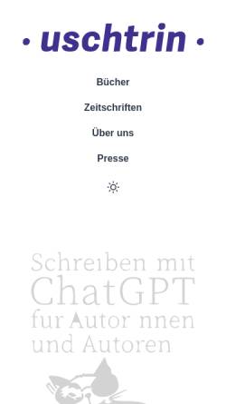 Vorschau der mobilen Webseite www.uschtrin.de, Handbuch für AutorInnen - Adressen und Infos für AutorInnen
