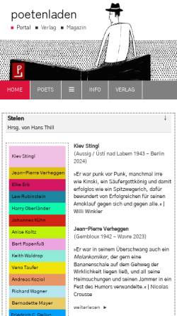 Vorschau der mobilen Webseite www.poetenladen.de, Poetenladen