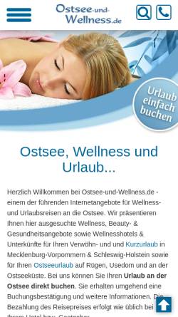 Vorschau der mobilen Webseite www.ostsee-und-wellness.de, Agentur für Tourismus und Marketing (Atrium), Inhaber Jan Kästner