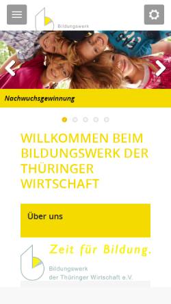 Vorschau der mobilen Webseite www.bwtw.de, Bildungswerk der Thüringer Wirtschaft e.V.