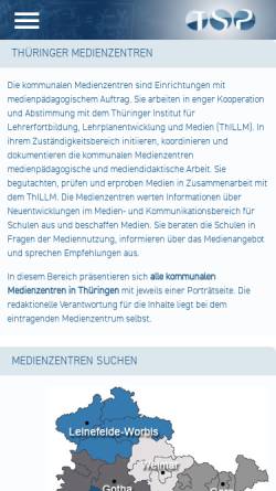 Vorschau der mobilen Webseite www.schulportal-thueringen.de, Medienzentren in Thüringen