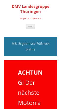 Vorschau der mobilen Webseite www.dmv-thueringen.de, Deutscher Motorsport Verband Landesgruppe Thüringen