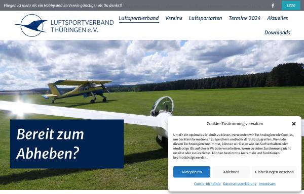 Vorschau von fliegen-thueringen.de, Luftsportverband Thüringen e.V.