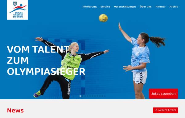Vorschau von www.thueringersporthilfe.de, Stiftung Thüringer Sporthilfe e.V.
