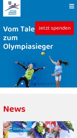 Vorschau der mobilen Webseite www.thueringersporthilfe.de, Stiftung Thüringer Sporthilfe e.V.
