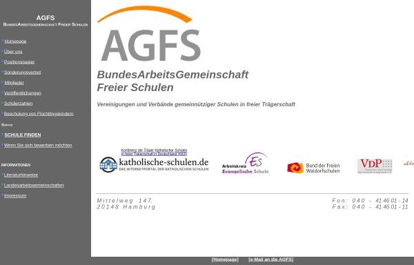 Vorschau von agfs.org, Arbeitsgemeinschaft Freier Schulen