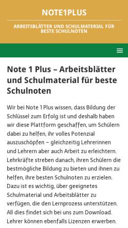 Vorschau der mobilen Webseite www.note1plus.de, Erfolgreicher Übertritt an Gymnasium und Realschule