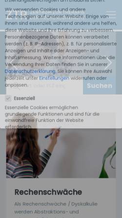 Vorschau der mobilen Webseite www.ztr-rechenschwaeche.de, Zentrum zur Therapie der Rechenschwäche (ZTR)
