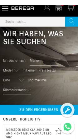 Vorschau der mobilen Webseite www.beresa.de, Beresa GmbH & Co. KG