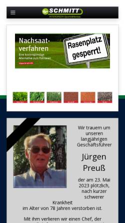 Vorschau der mobilen Webseite www.schmitt-sportplatzbau.de, Schmitt GmbH