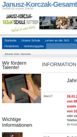 Vorschau der mobilen Webseite www.jkg-bottrop.de, Janusz-Korczak-Gesamtschule