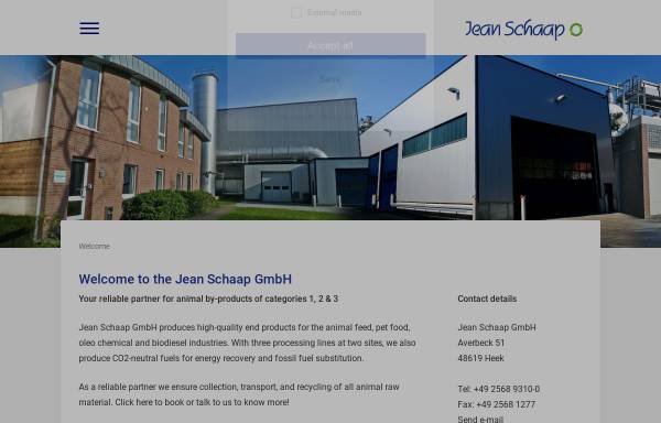 Vorschau von www.schaap-gmbh.de, Jean Schaap GmbH Fleischmehlfabrik