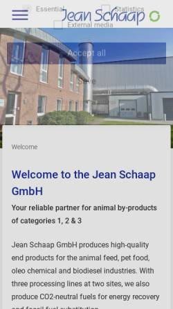 Vorschau der mobilen Webseite www.schaap-gmbh.de, Jean Schaap GmbH Fleischmehlfabrik