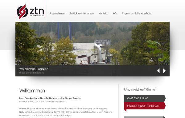 Vorschau von www.ztn-neckar-franken.de, Zweckverband Tierische Nebenprodukte Neckar-Franken
