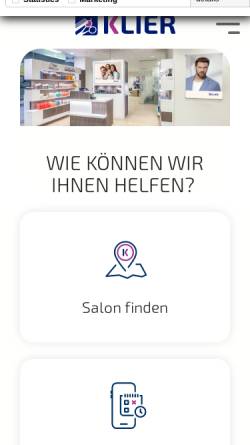Vorschau der mobilen Webseite www.klier.de, Frisör Klier GmbH