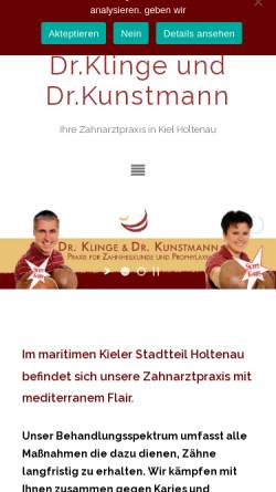 Vorschau der mobilen Webseite www.zahnerhaltung-kiel.de, Praxis für Zahnerhaltung und Prophylaxe