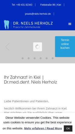 Vorschau der mobilen Webseite www.zahnarzt-herholz.de, Zahnarzt Dr. Niels Herholz