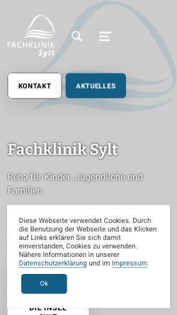 Vorschau der mobilen Webseite www.fachklinik-sylt.de, LVA Hamburg