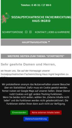Vorschau der mobilen Webseite www.haus-ingrid.de, HI Dienstleistungs-Gruppe
