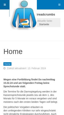 Vorschau der mobilen Webseite www.gastropraxis-elmshorn.de, Dr. med. Rainer Schwarzhoff