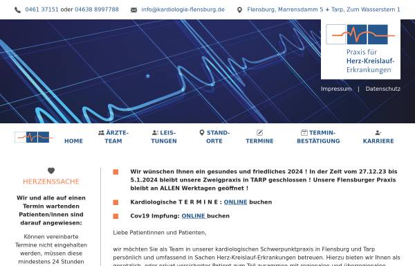 Vorschau von www.kardiologie-flensburg.de, Kardiologische Praxis Dr. Walter Müller in Flensburg