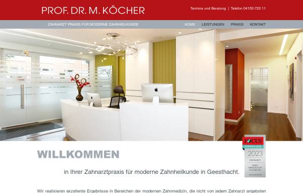 Vorschau von www.dr-koecher.de, Dr. med. dent. Markus Köcher