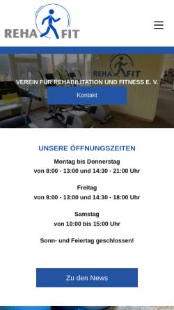 Vorschau der mobilen Webseite www.rehabilitation-und-fitness.de, Verein für Rehabilitation und Fitness e.V.