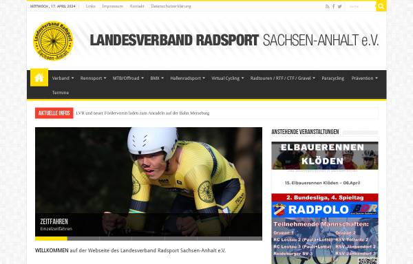 Vorschau von www.radsport-sah.de, Landesverband Radsport Sachsen-Anhalt e.V.
