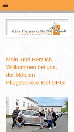 Vorschau der mobilen Webseite www.mobiler-pflegeservice.de, Mobiler Pflegeservice - Kiel