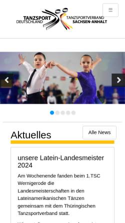 Vorschau der mobilen Webseite www.ltvsa.de, Tanzsportverband Sachsen-Anhalt e.V. (LTVSA)