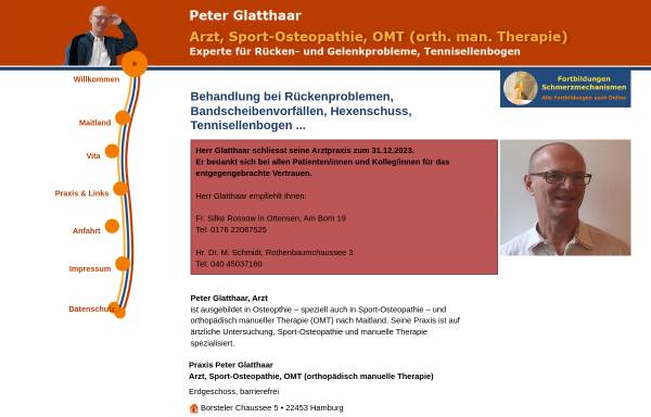 Institut für manuelle Medizin und manuelle Therapie, Peter Glatthaar