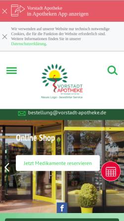 Vorschau der mobilen Webseite www.vorstadt-apotheke.de, Vorstadt Apotheke