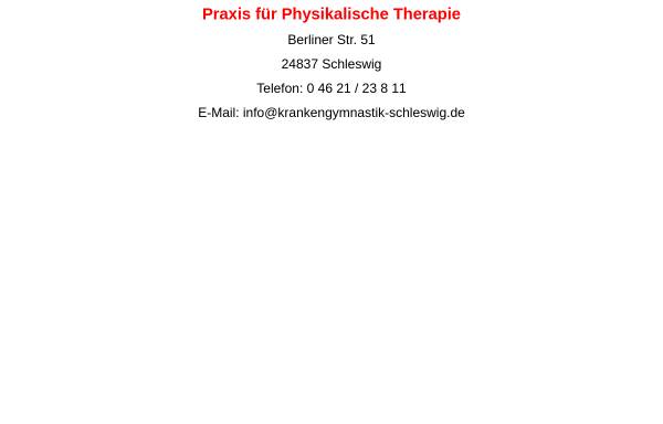 Vorschau von www.krankengymnastik-schleswig.de, Physikalische Therapie Gert Wolf