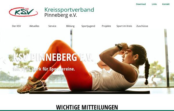 Vorschau von www.ksv-pinneberg.de, Kreissportverband Pinneberg e.V.