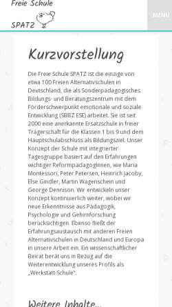Vorschau der mobilen Webseite www.freieschulespatz.de, Freie Schule Spatz
