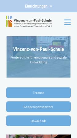 Vorschau der mobilen Webseite vincenz-von-paul-schule.de, Vincenz-von-Paul-Schule