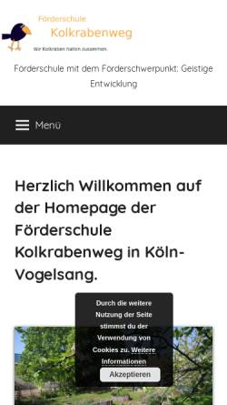 Vorschau der mobilen Webseite www.kolkrabenweg.de, Kolkrabenschule